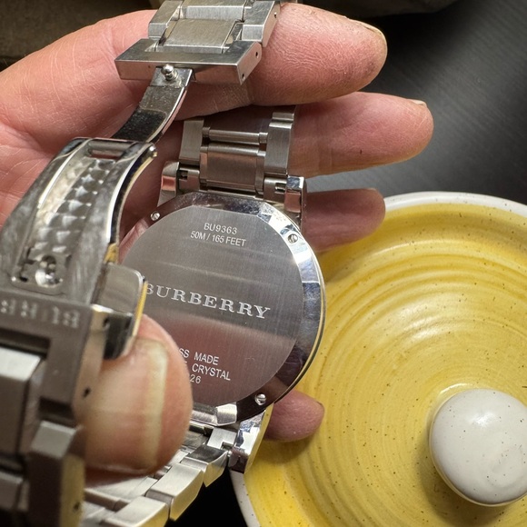 Burberry Silver Watch with Blue Face-BU9363 - Picture 8 of 14